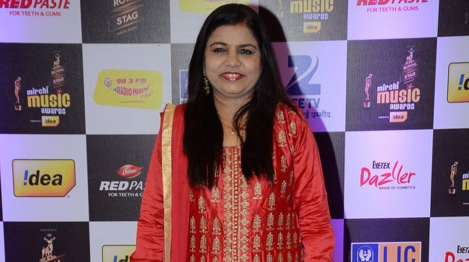 Sadhana Sargam at the Radio Mirchi Awards red carpet in Mumbai on February 29, 2016 shown to user